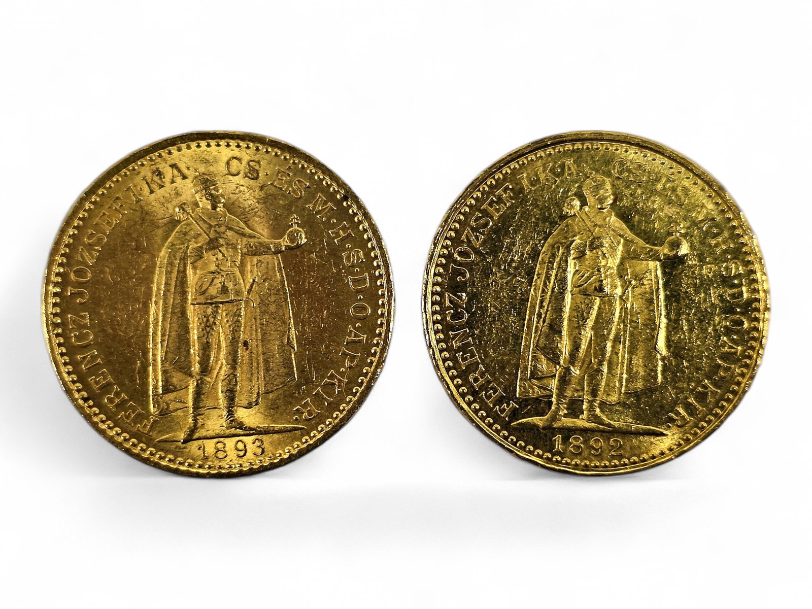 1892 & 1893 Hungarian 20 Korona Gold Coins (1 of 6)