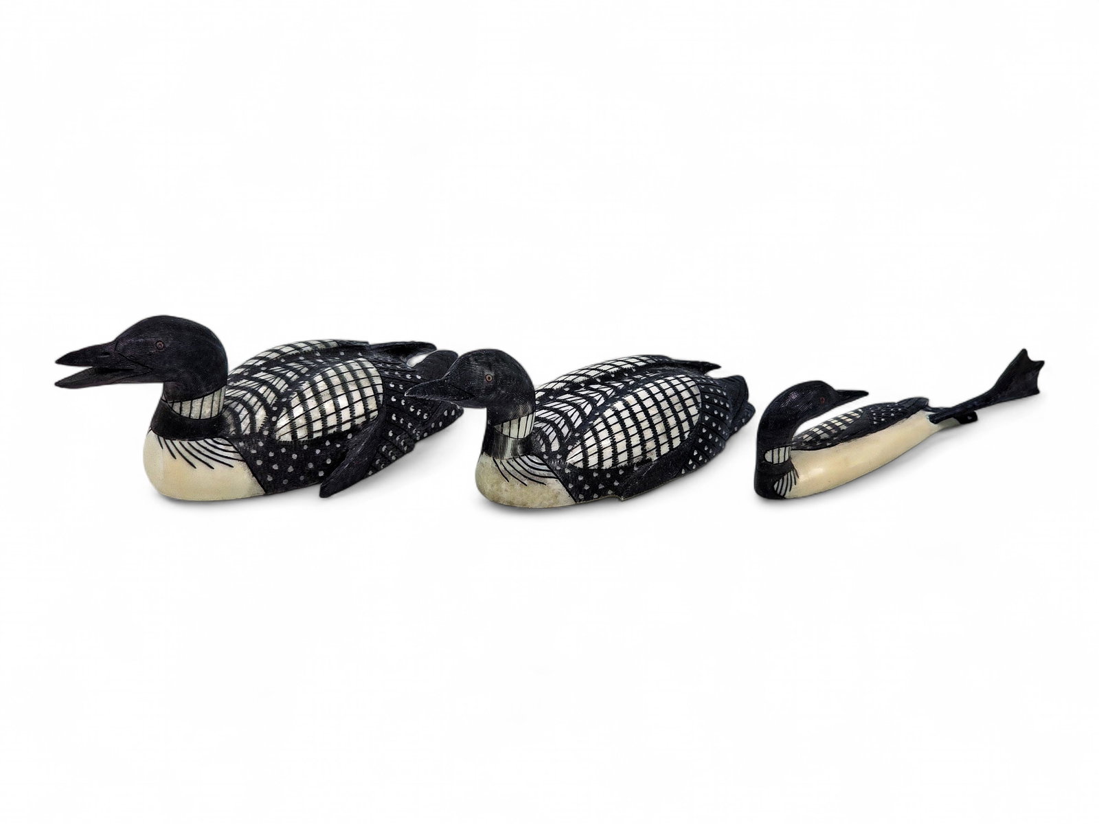 Walrus Tusk Scrimshaw Loon Figurines - Fred Mayac (1 of 14)