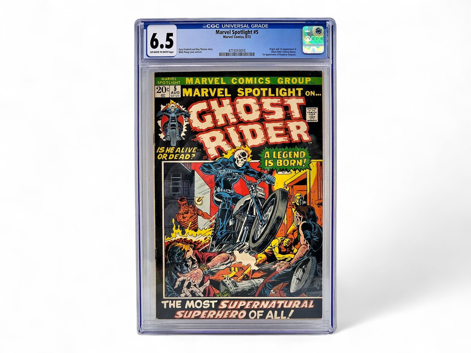 Marvel Spotlight #5 Comic Book - CGC 6.5: The Marvel Spotlight #5 comic book, published by Marvel Comics in 1972, is a historic Bronze Age comic book features the premier story arc "Ghost Rider On... A Legend Is Born!" Written by Gary