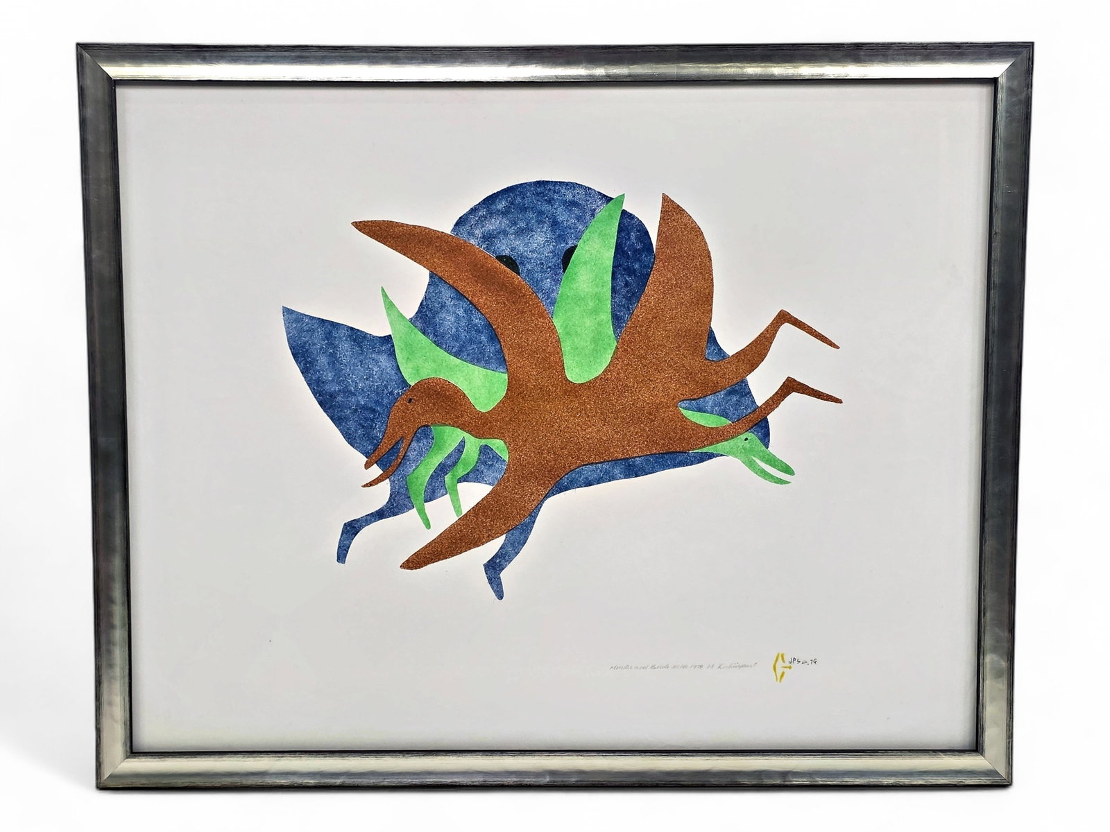 Myra Kukiiyaut "Monster and Birds" Baker Lake Stonecut Print (1 of 11)