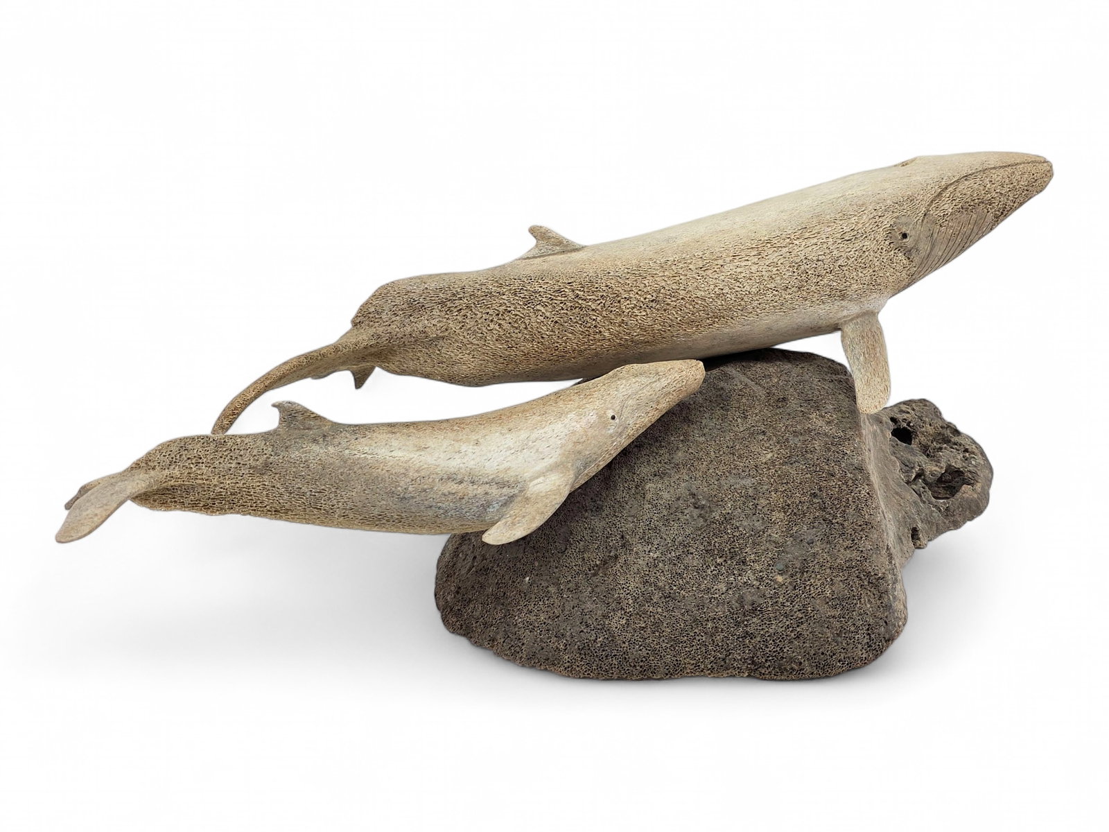 Mineralized Whale Bone Bowhead Whale Sculpture - Richard "Bear" Middleton, Jr. (1 of 8)