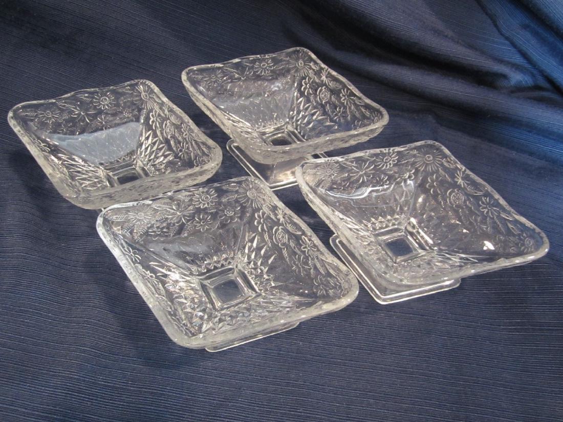 Set of Four Daisy Pattern Indiana Depression Glass (1 of 9)