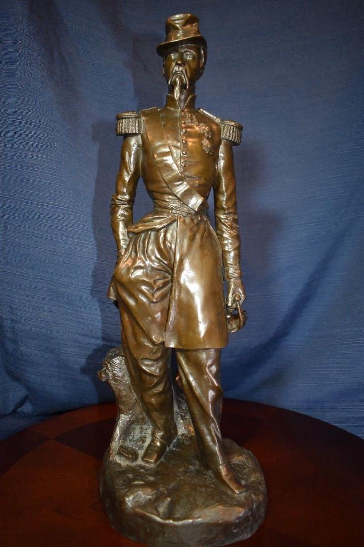 Large Antique Bronze of French General Henri Mathias: Stock # A2924 - Large Antique Bronze of French General Henri Mathias Berthelot Made in France Approximately 19.0" high x 6.5" wide x 7.0" deep Please see all photographs,