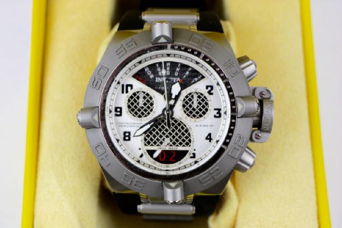 INVICTA Subaqua Noma IV with Box/Papers: Invicta Subaqua Noma IV. Swiss made. Chronograph. WR to 500 MT. 4 subdials: at 12 position is a date window; at 3 position is 10 second dial; at 9 position is 30 second dial; and at 6 position is seco