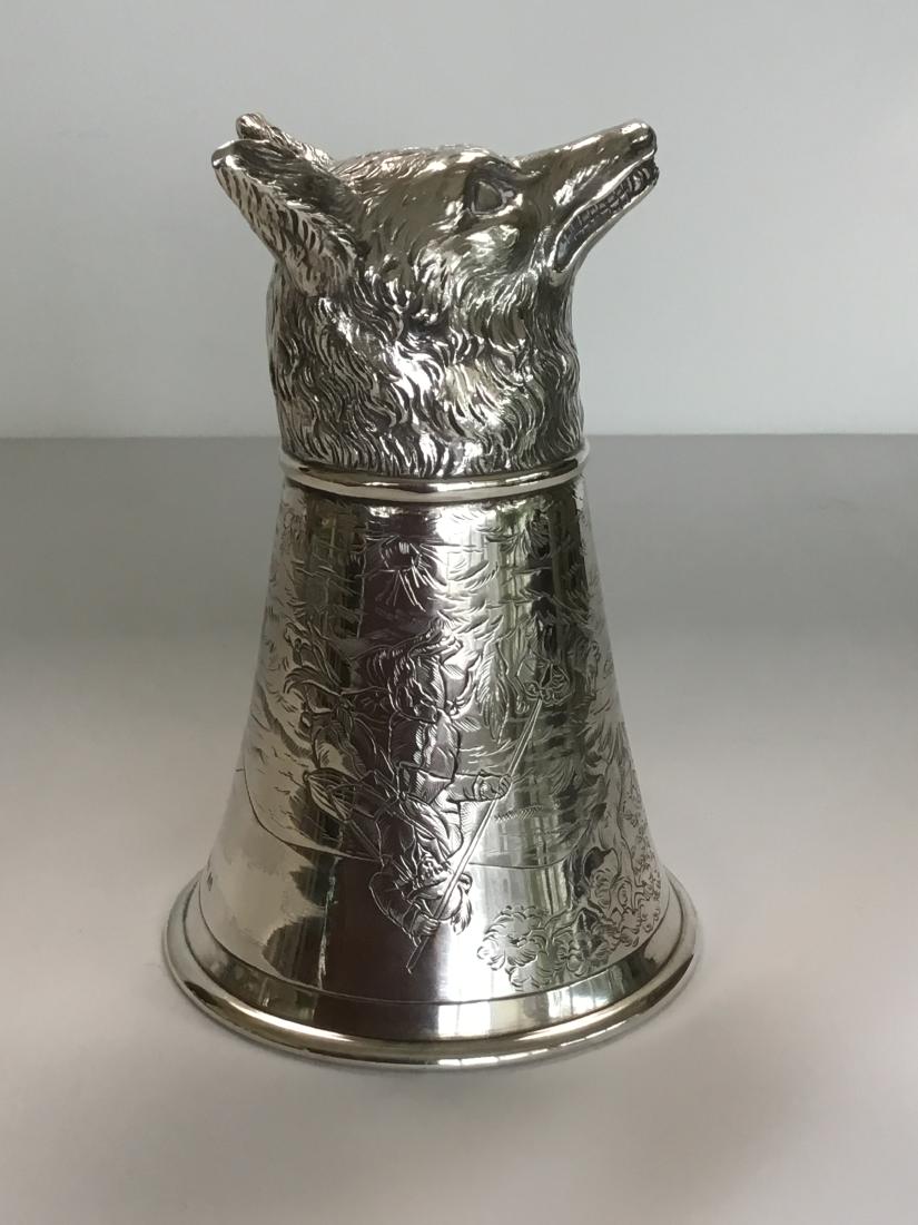 FOX HEAD STIRRUP CUP IN STERLING SILVER (1 of 4)