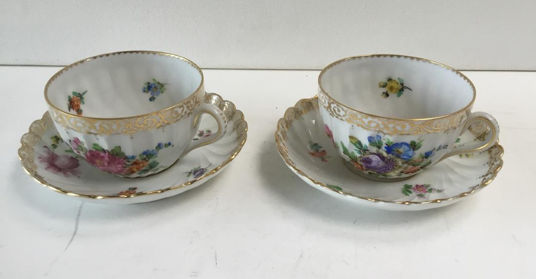 PAIR DRESDEN TEACUPS (1 of 3)