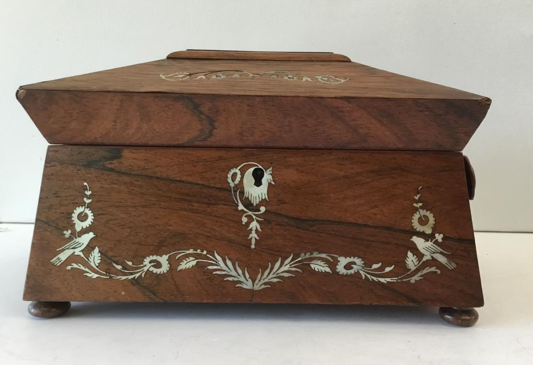 ROSEWOOD SARCOPHAGUS TEA CADDY (1 of 7)