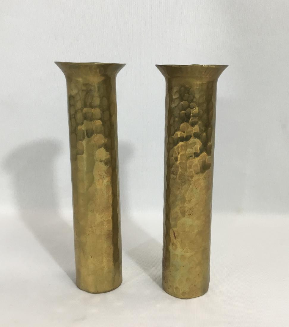 PAIR ARTS & CRAFTS HAMMERED VASES (1 of 4)
