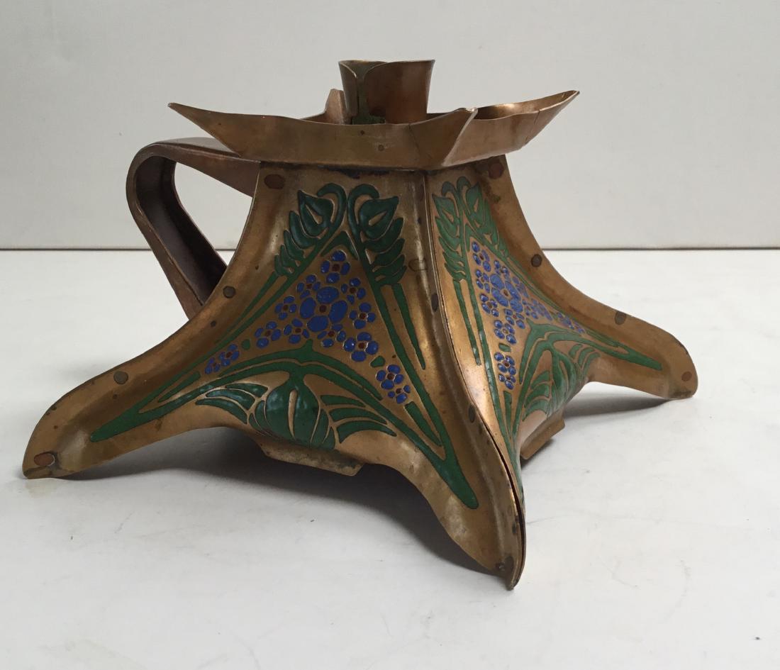 COPPER ENAMEL CANDLEHOLDER ART CRAFTS SHOP BUFFALO (1 of 5)