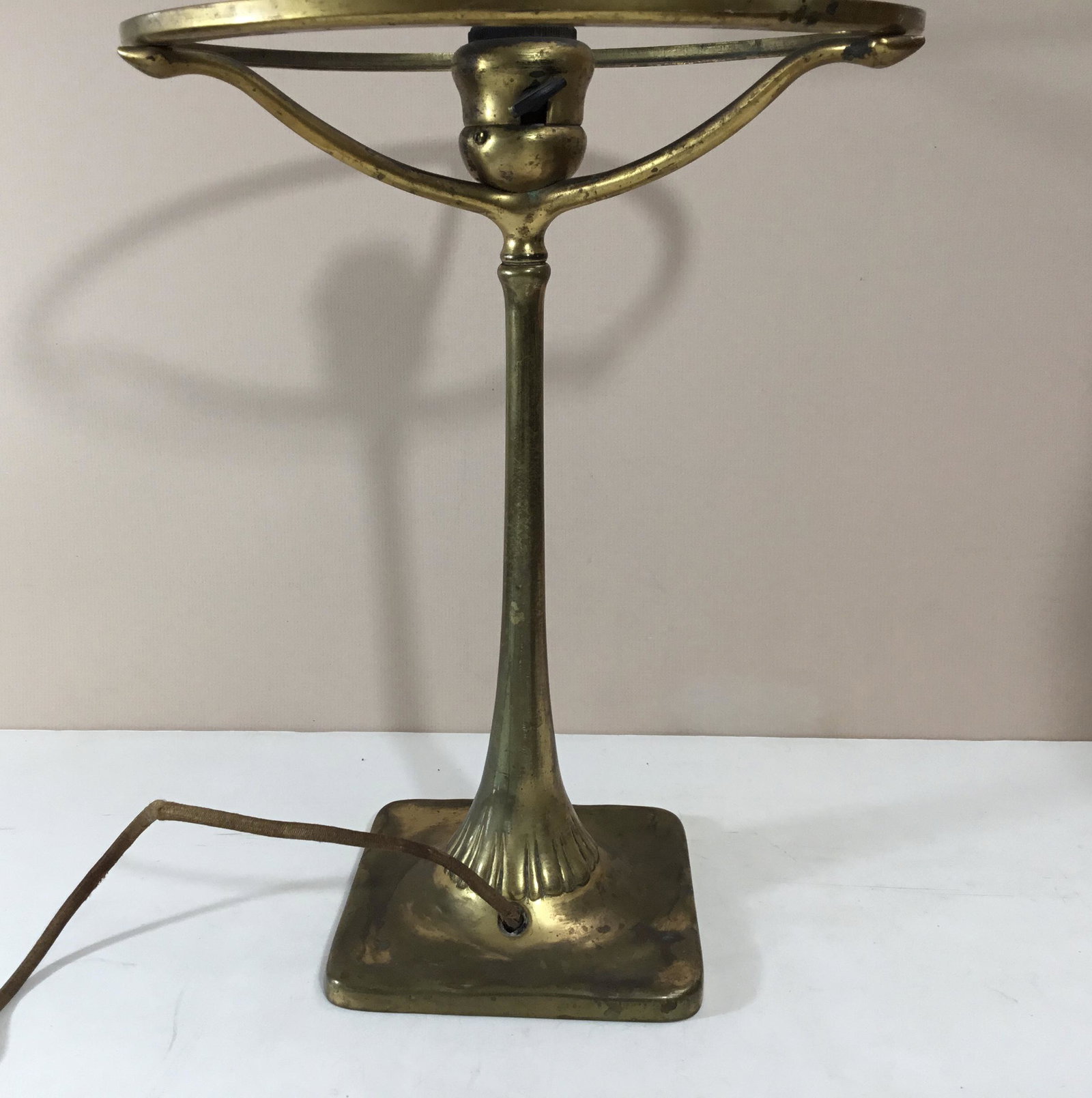 TIFFANY STUDIOS BRASS LAMP BASE: Marked Tiffany studios, New York,