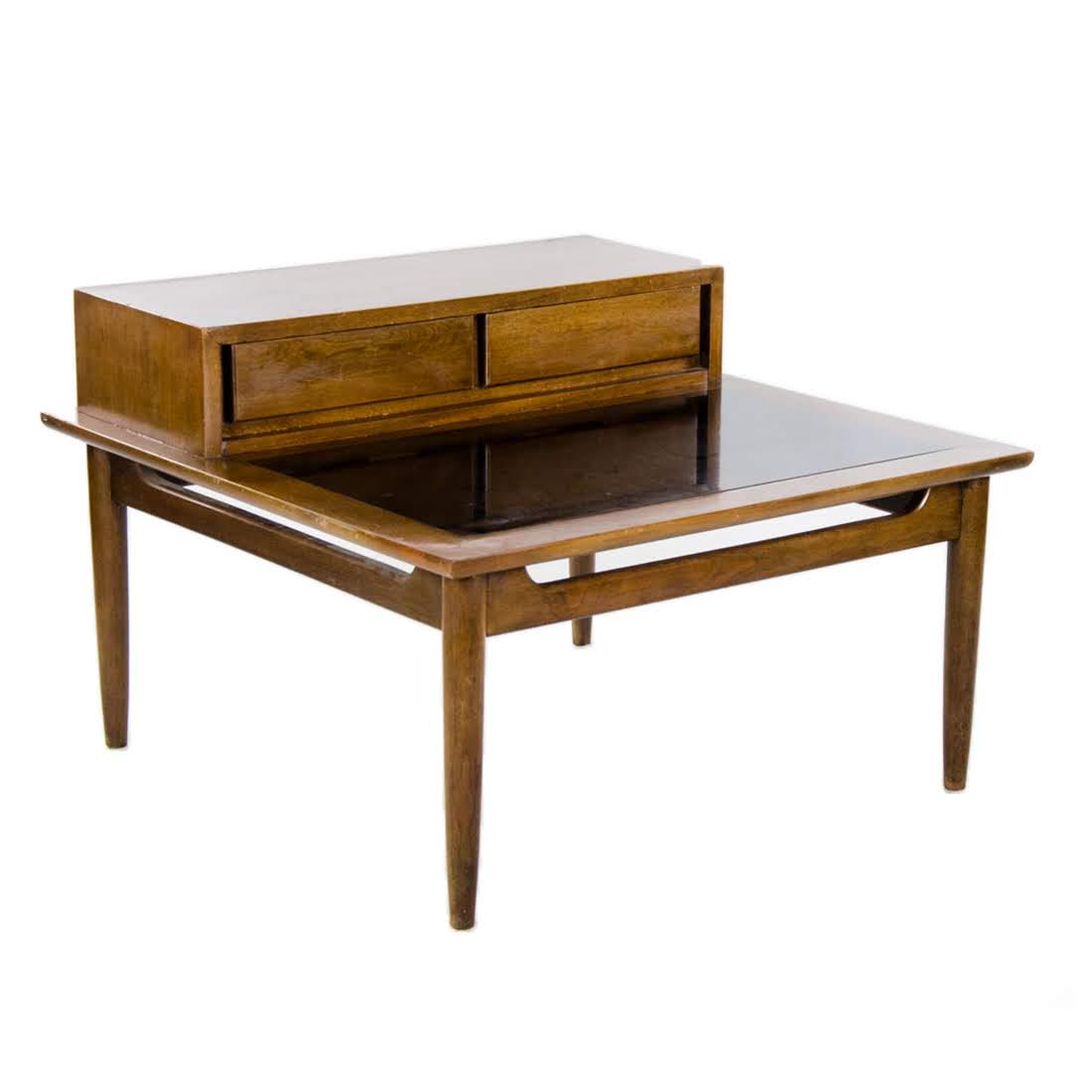 Mid-Century Modern Teak Step Table w/ Drawers (1 of 16)