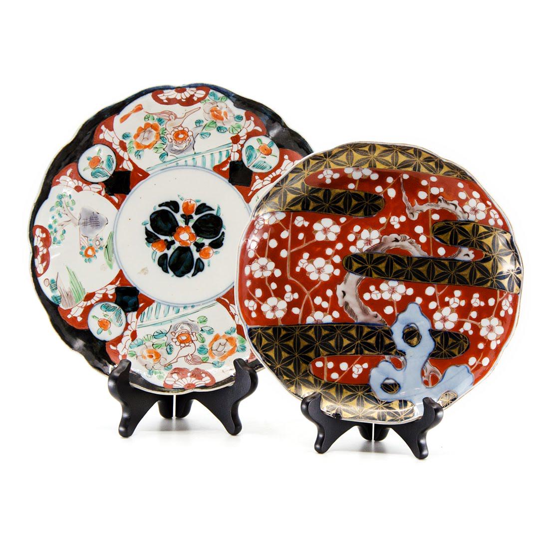 Grouping of Two Antique Imari Porcelain Serving Plates (1 of 17)