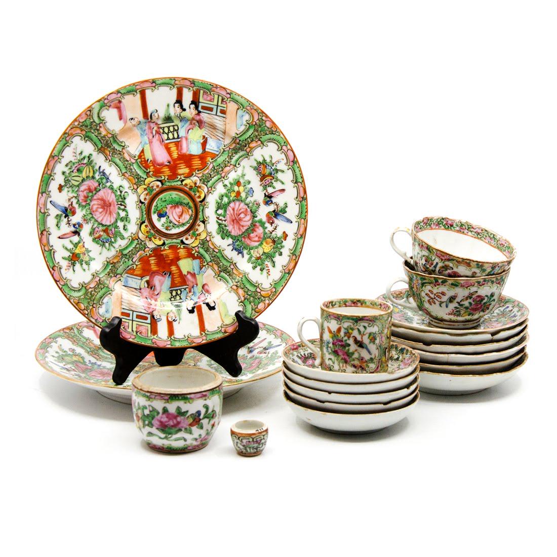 Collection of Chinese Rose Medallion Porcelain (1 of 20)