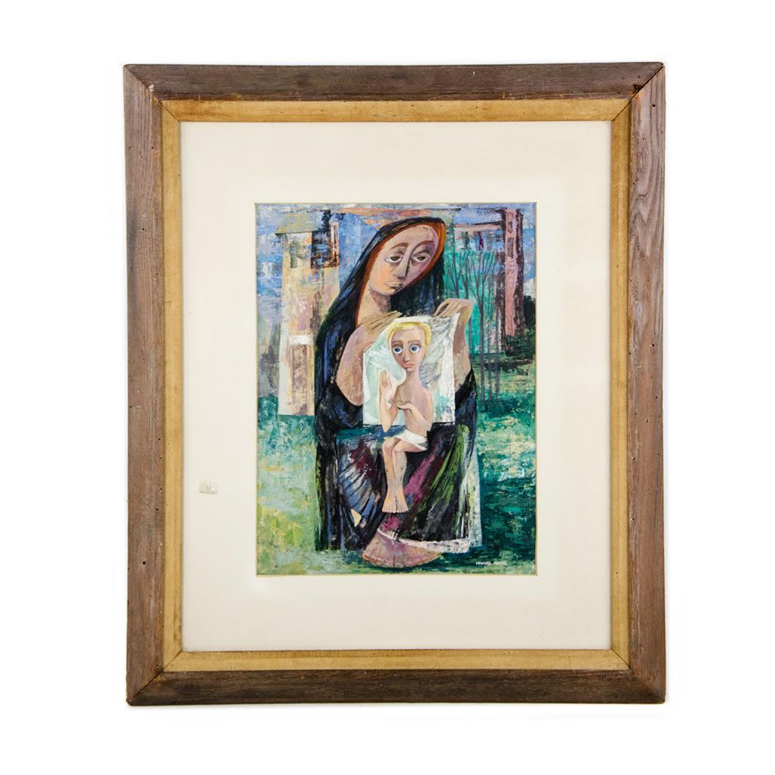 1950s Casein on Board Painting by Mandel (1 of 15)