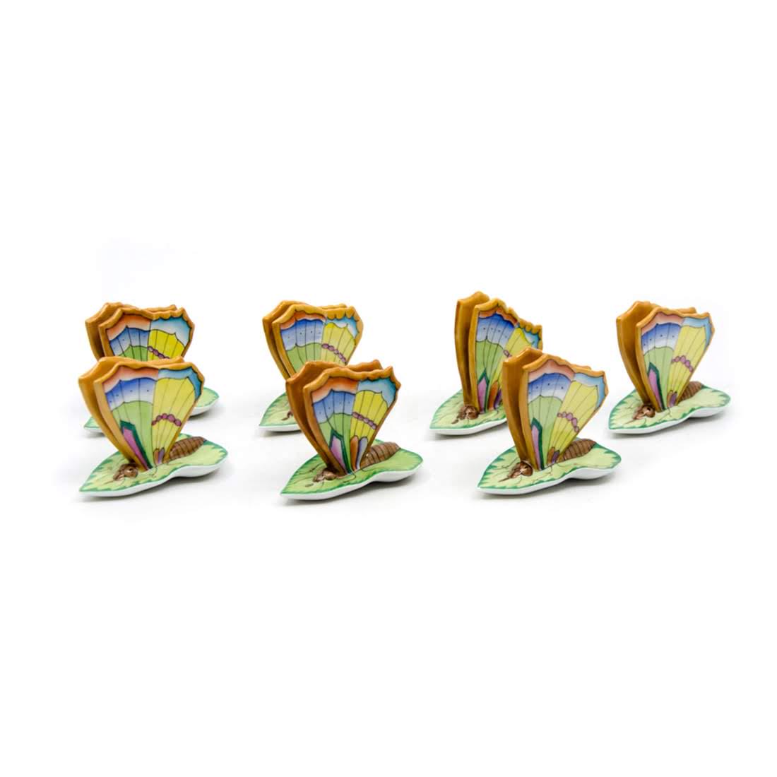 Herend Hungary Porcelain Butterfly Place Card Holders (1 of 9)