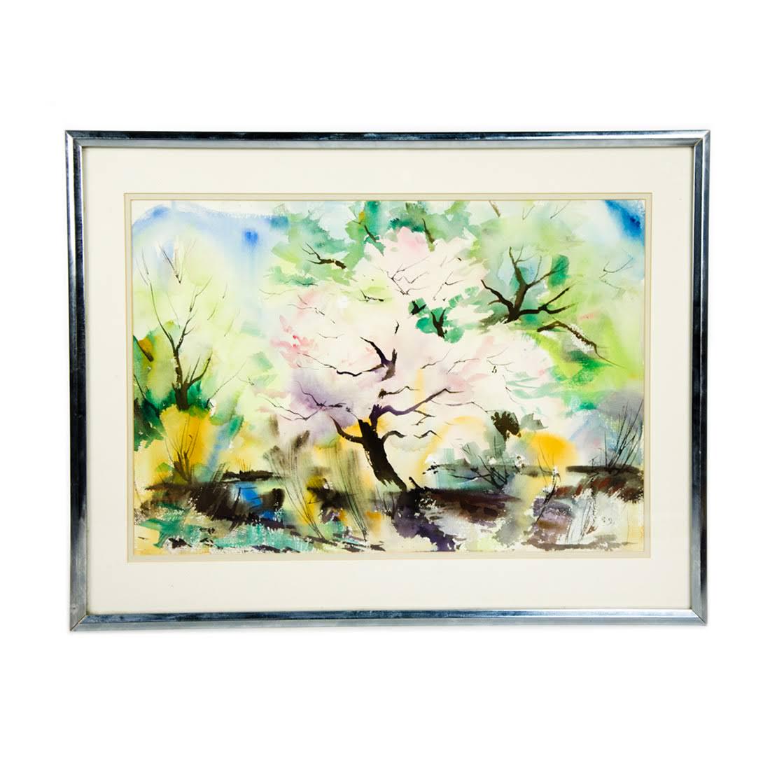 1959 Watercolor on Paper Painting by T.R. Schuyler (1 of 11)