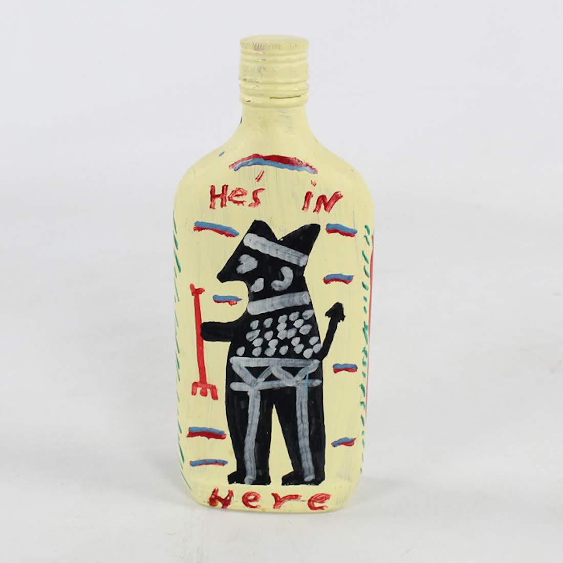 Folk Art Hand-Painted Devil Liquor Bottle by Robert (1 of 5)