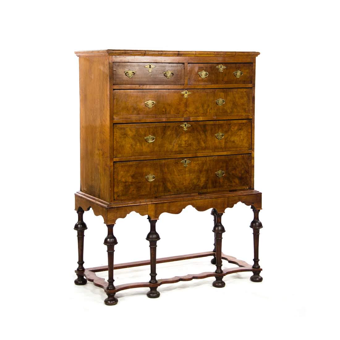 Antique Italian Style Transitional Burl Fruitwood Chest (1 of 20)