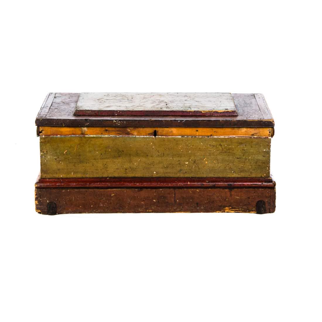 Antique Primitive Wooden Trunk (1 of 13)