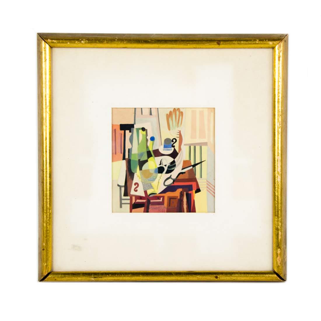 1956 Cubist Casein on Board by Howard Mandel (1 of 10)