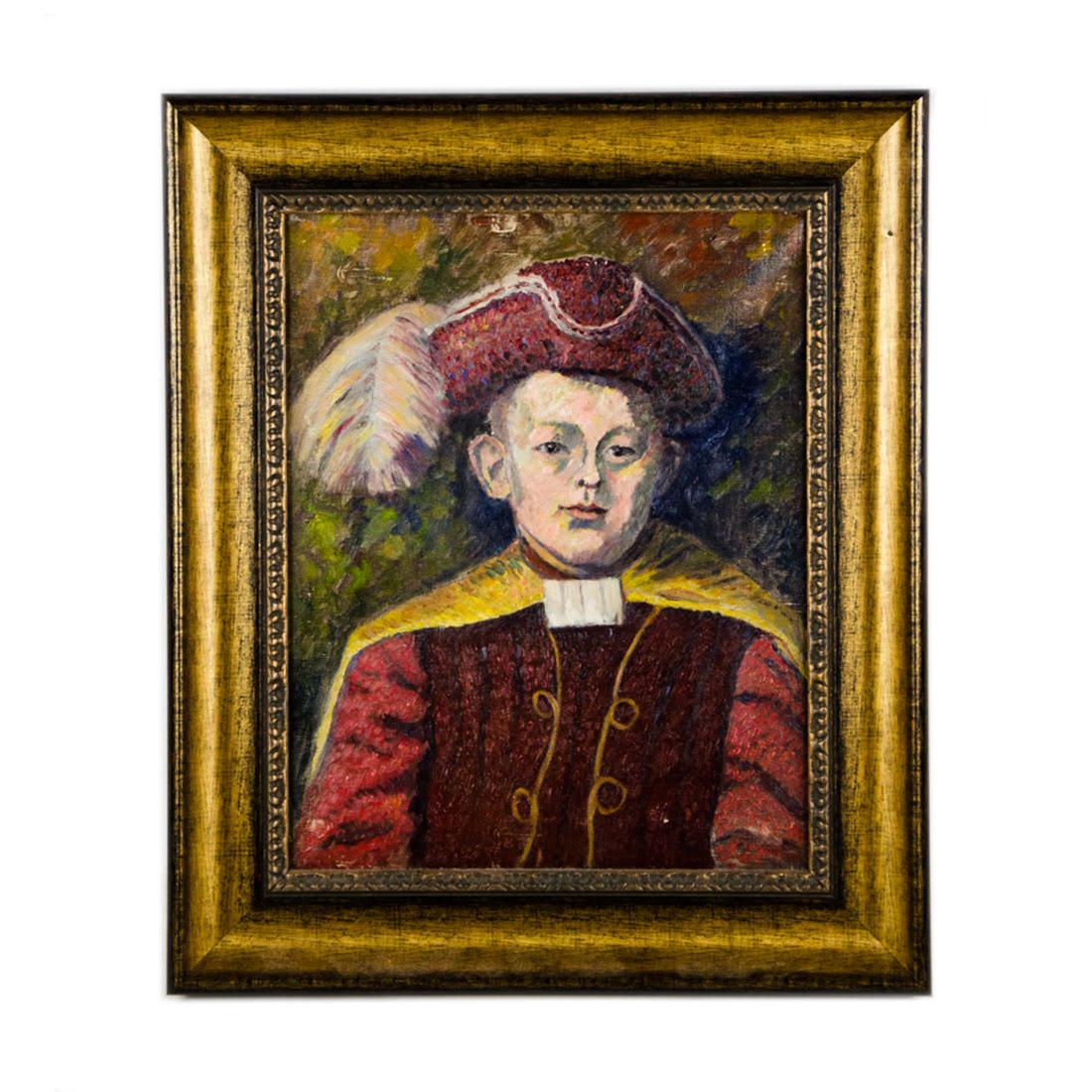 Antique Oil on Canvas Portrait of Young Boy (1 of 13)