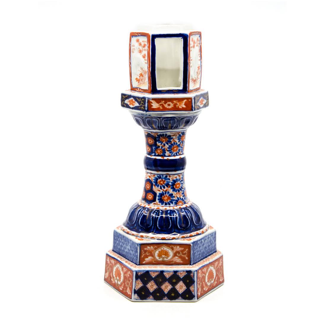 Antique Imari Hand-Painted Porcelain Candle Holder (1 of 13)