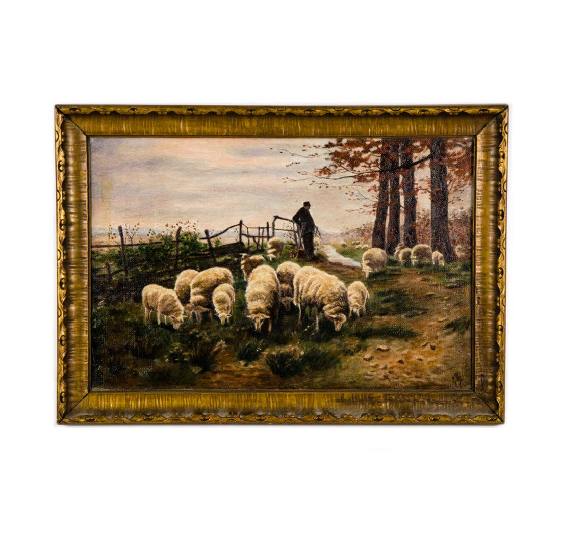 1920 Oil on Canvas by M.E.F. (1 of 11)