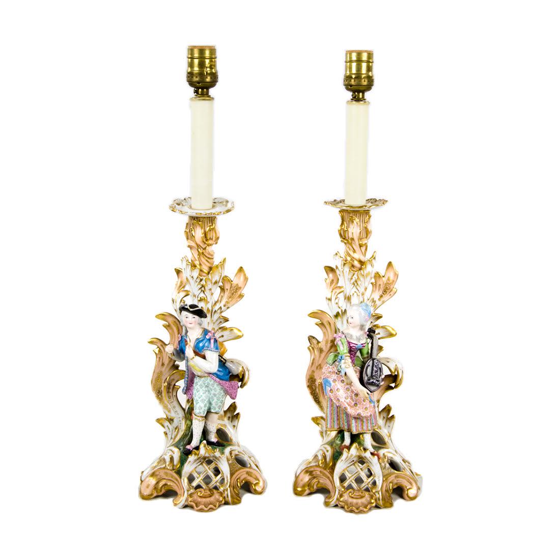 Pair of 19th C. Paris Jacob Petit Lamps (1 of 12)