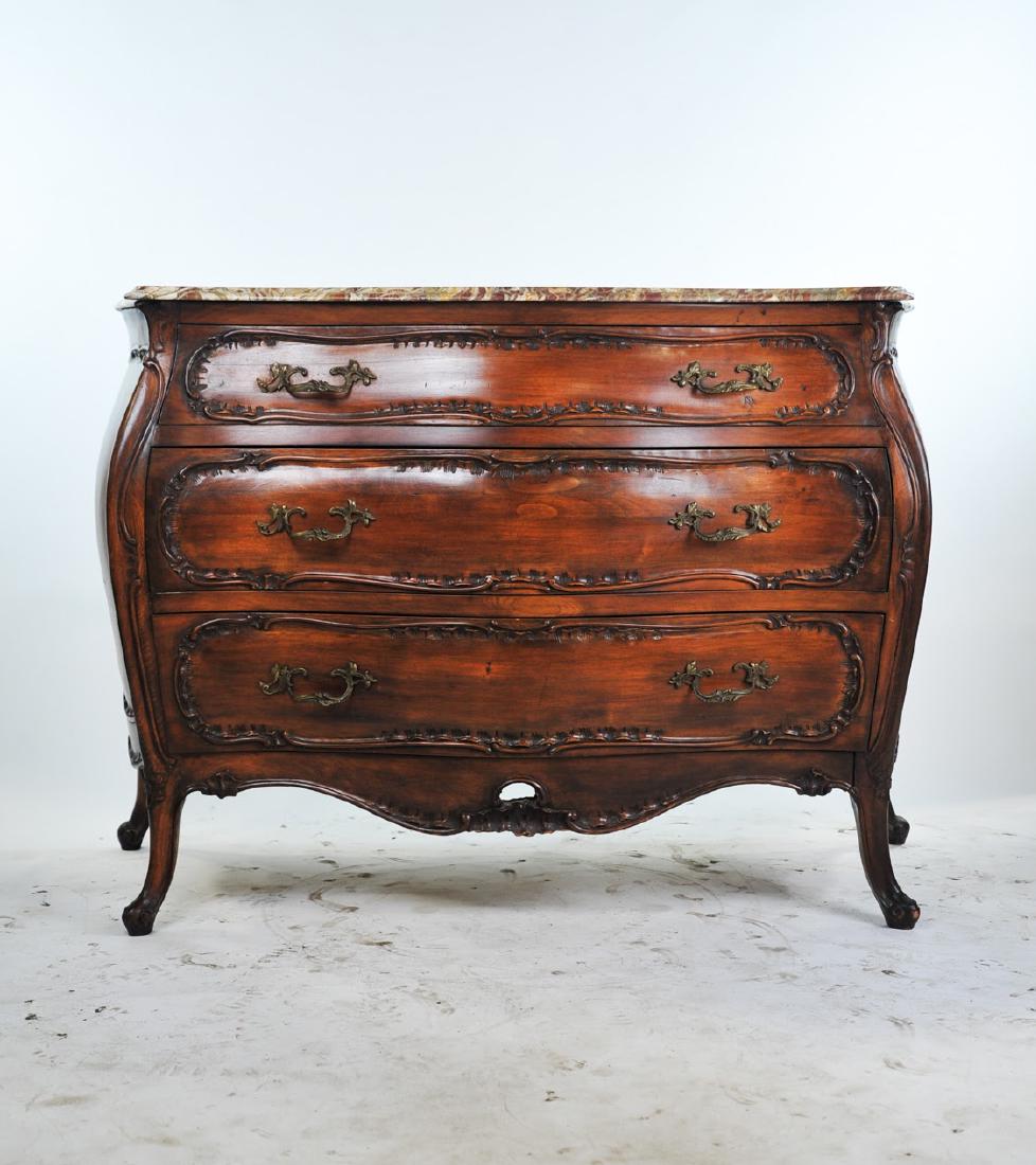 19th C. French Bombe Serpentine Style Commode (1 of 20)