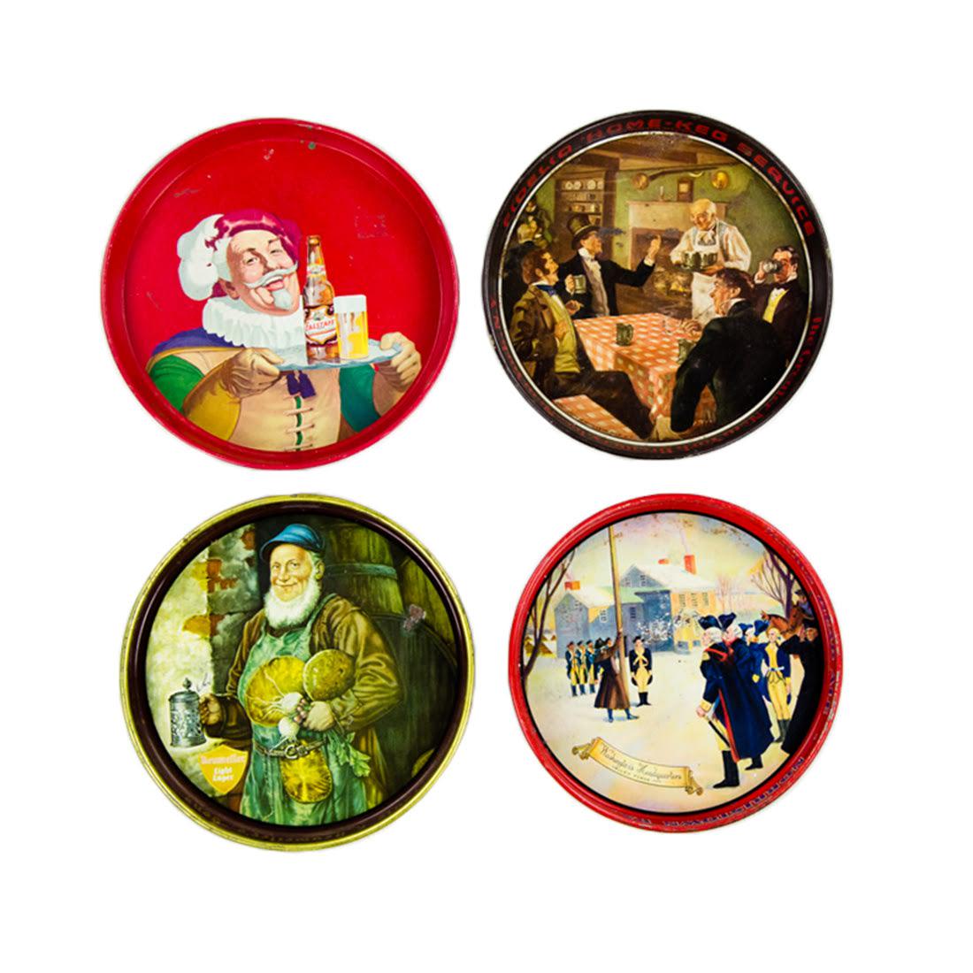 Grouping of 1930s - 1940s Metal Beer Trays (1 of 20)