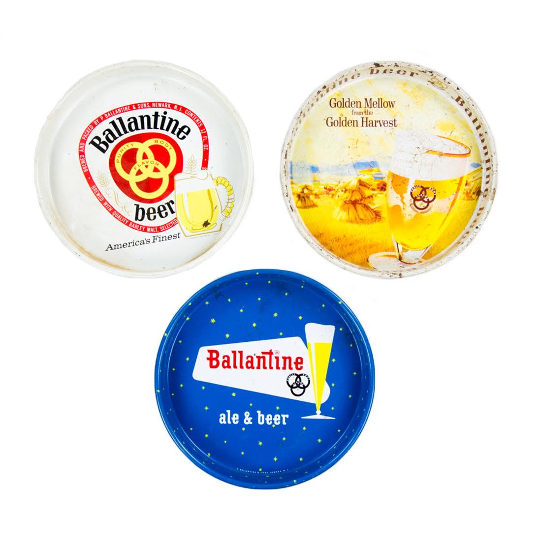 Grouping of 1950s - 1960s Ballantine Metal Beer Trays (1 of 13)