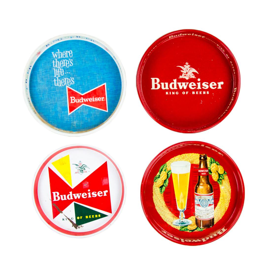 Grouping of 1950s Budweiser Metal Beer Trays (1 of 20)