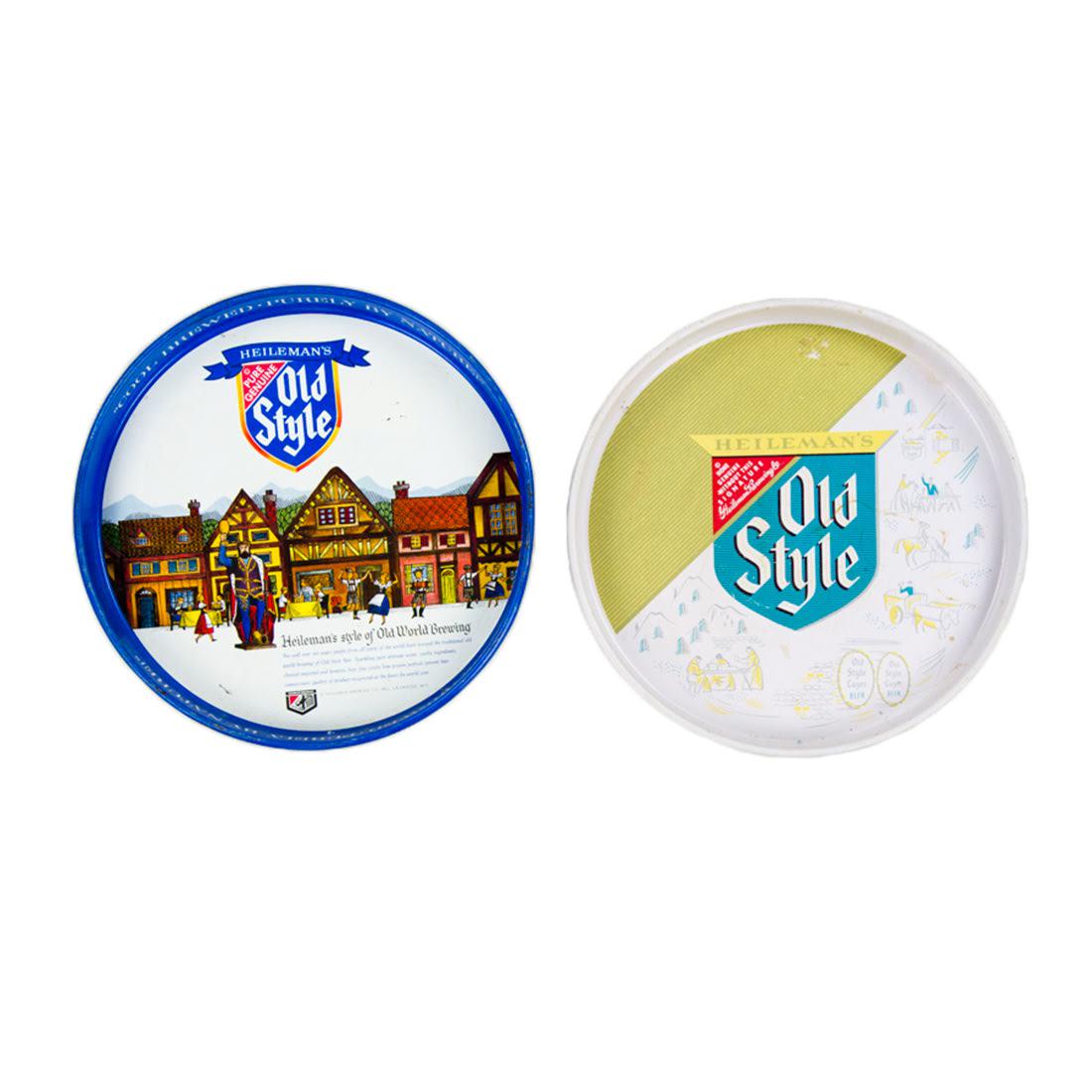 Pair of 1960s Heileman "Old Style" Metal Beer Trays (1 of 10)