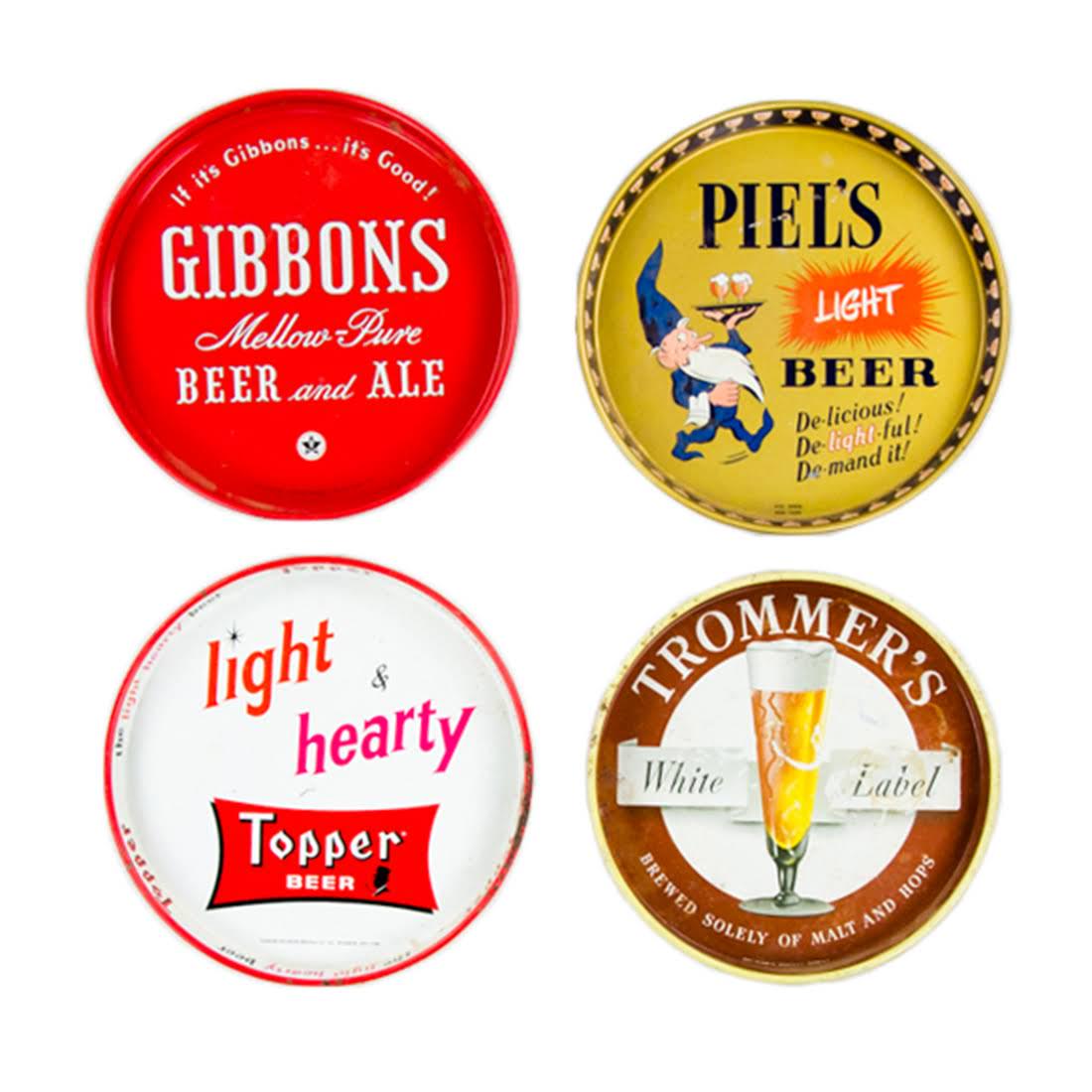 Grouping of 1940s - 1950s Metal Beer Trays (1 of 17)