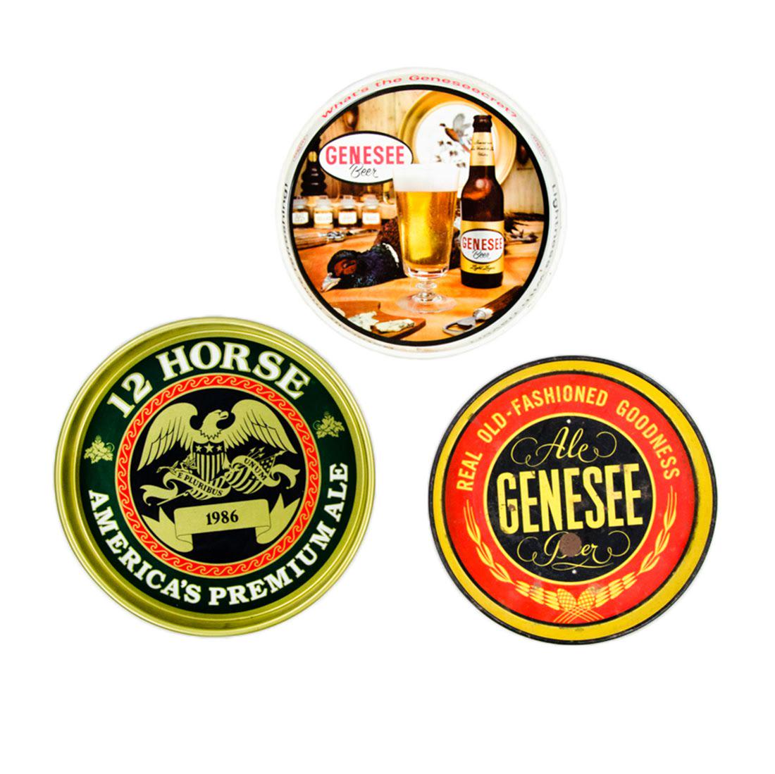 Grouping of 1950s - 1980s Genesee Metal Beer Trays (1 of 17)