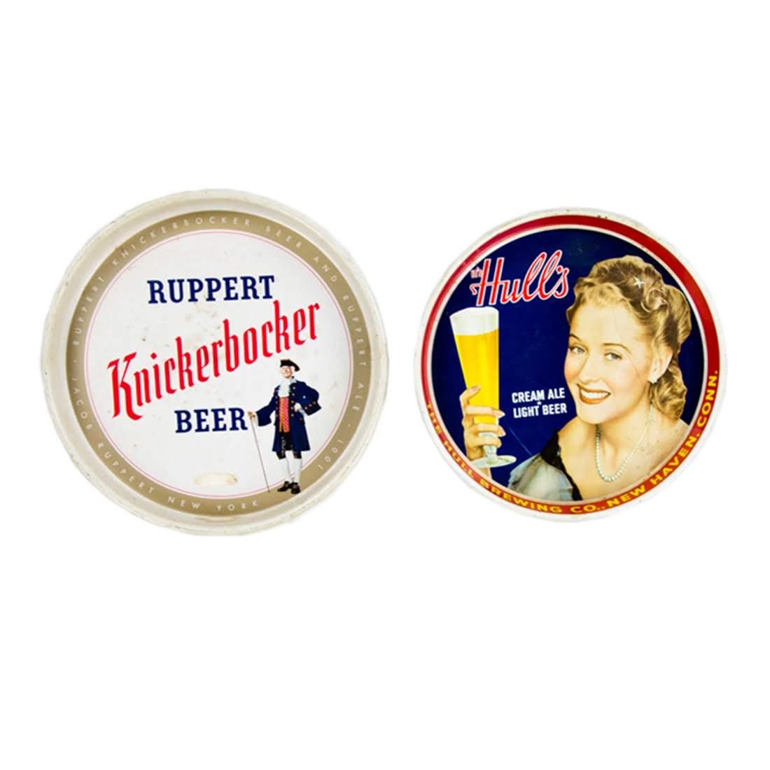 1950s R. Knickerbocker and 1940s Hull Metal Beer Trays (1 of 7)