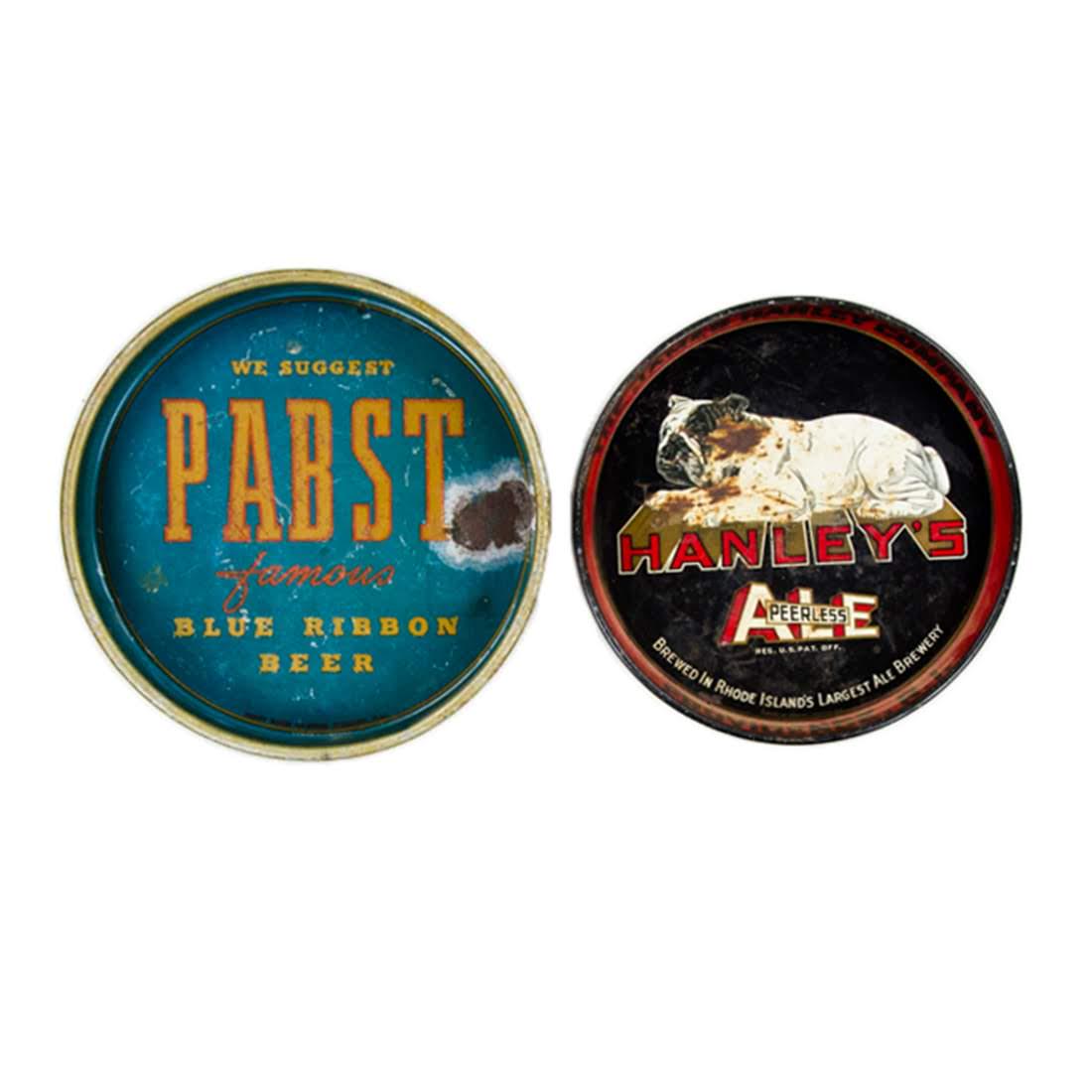 1950s Pabst and 1940s Hanley's Metal Beer Trays (1 of 8)