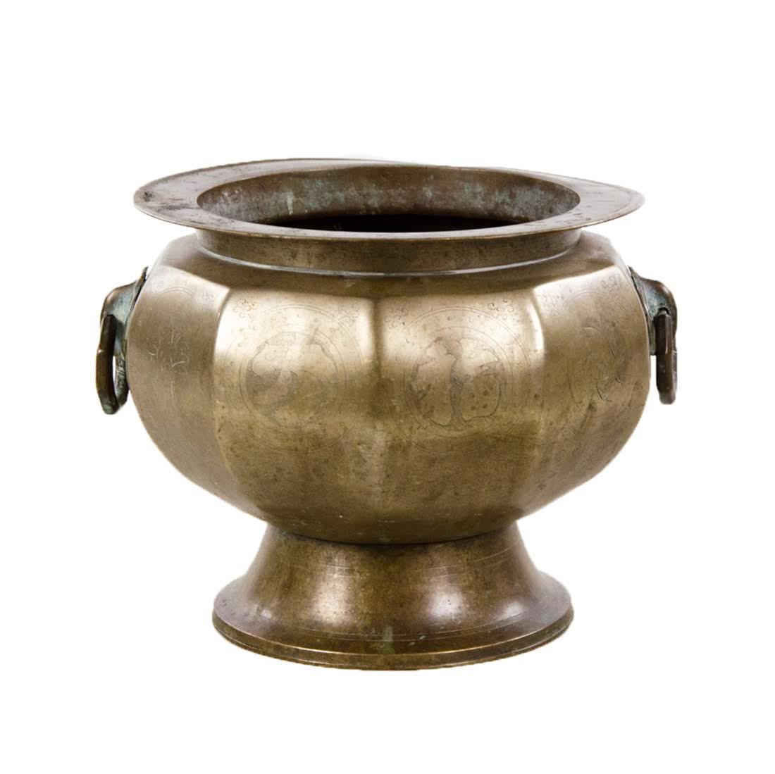 Antique Chinese Brass Urn Planter (1 of 10)
