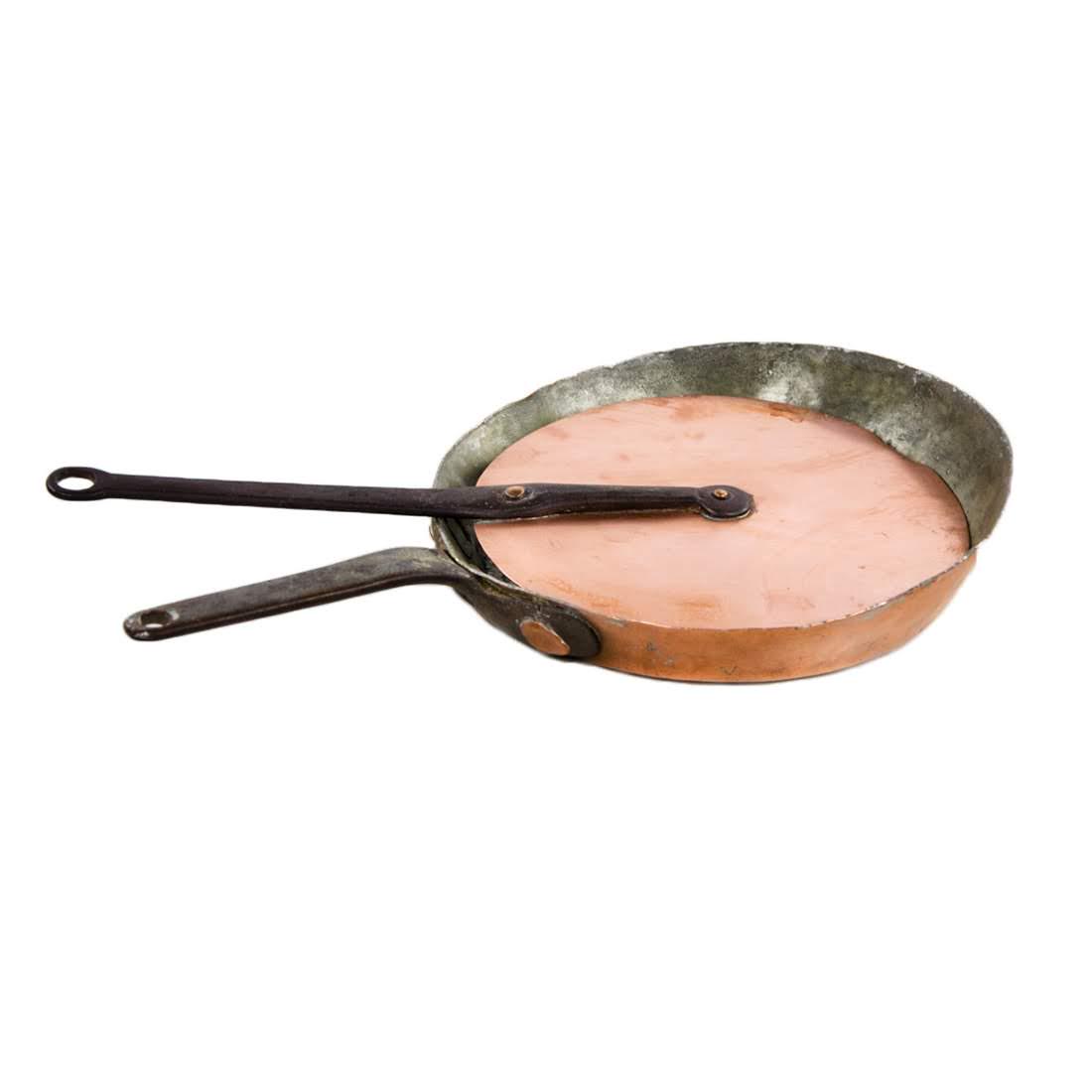 Antique Copper Frying Pan with Lid (1 of 7)