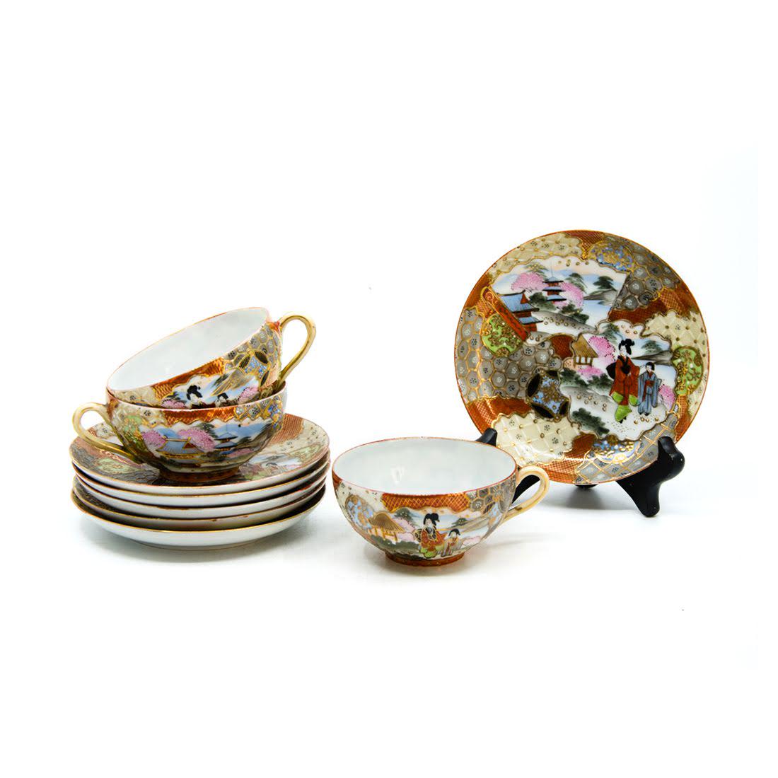 Antique Japanese Hand-Painted Porcelain Tea Set (1 of 18)