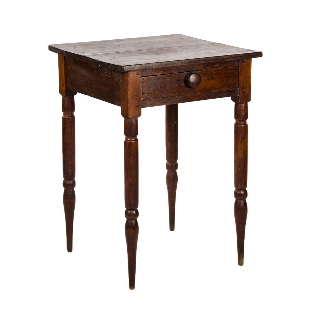Antique Walnut Single-Drawer Side Table (1 of 12)