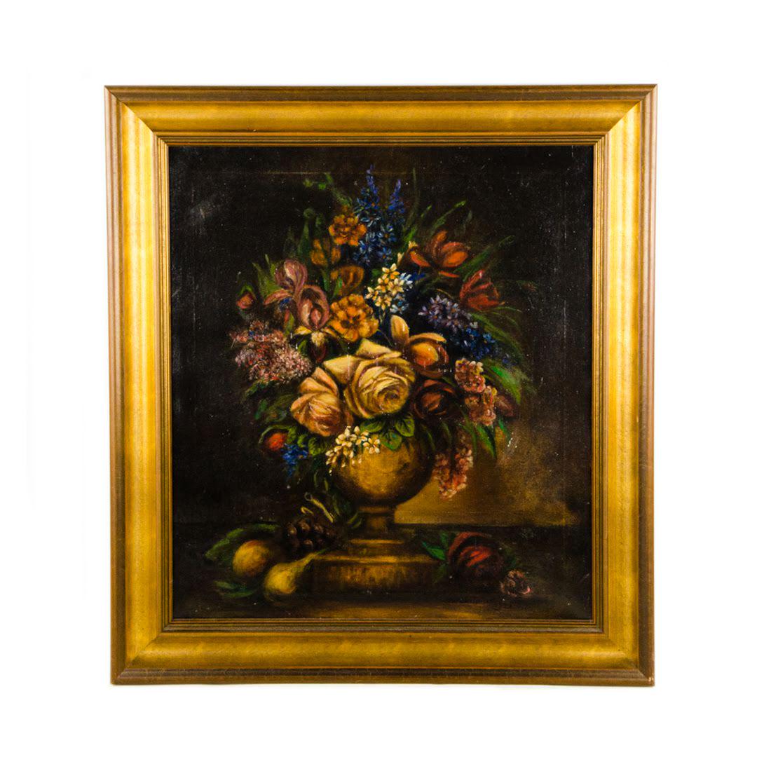 1921 Oil on Canvas Still Life by Mrs. L. Detwiler (1 of 15)