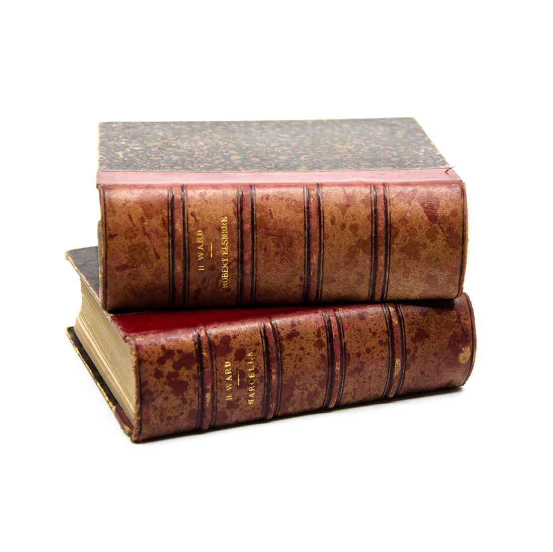 19th C. Gilded Leather-Bound Books by H. Ward (1 of 9)
