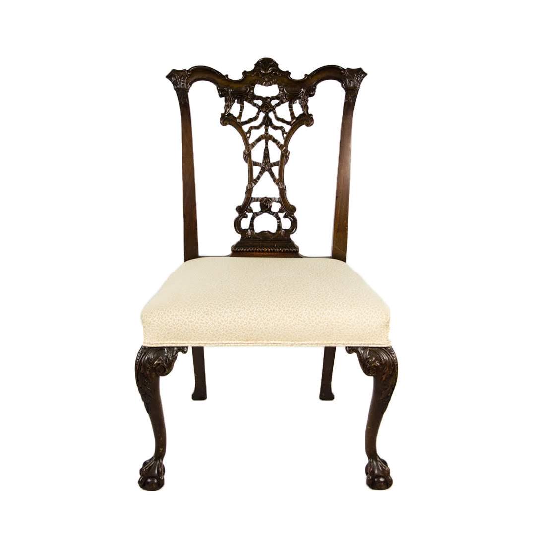 Antique Chippendale Style Mahogany Chair (1 of 13)