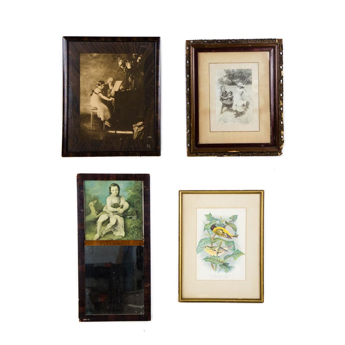 Grouping of Antique Prints and Mirror (1 of 19)