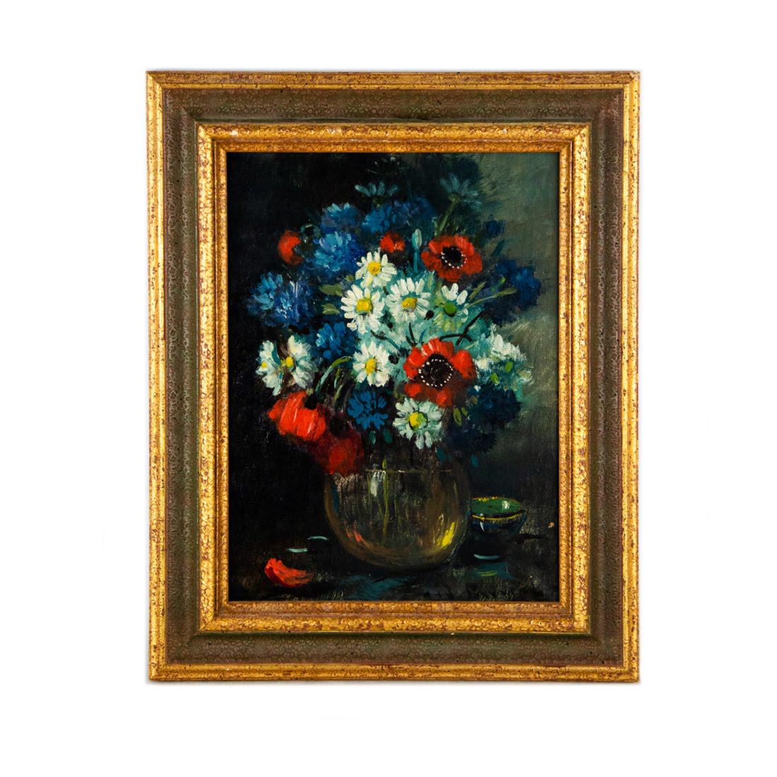 Antique Oil Floral Still Life (1 of 11)