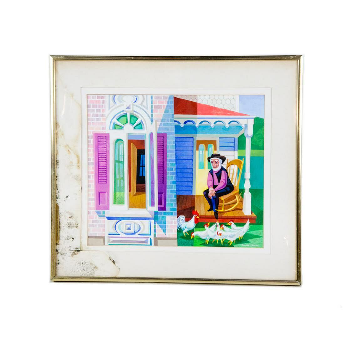 Cubist Acrylic on Board by Howard Mandel (1 of 14)