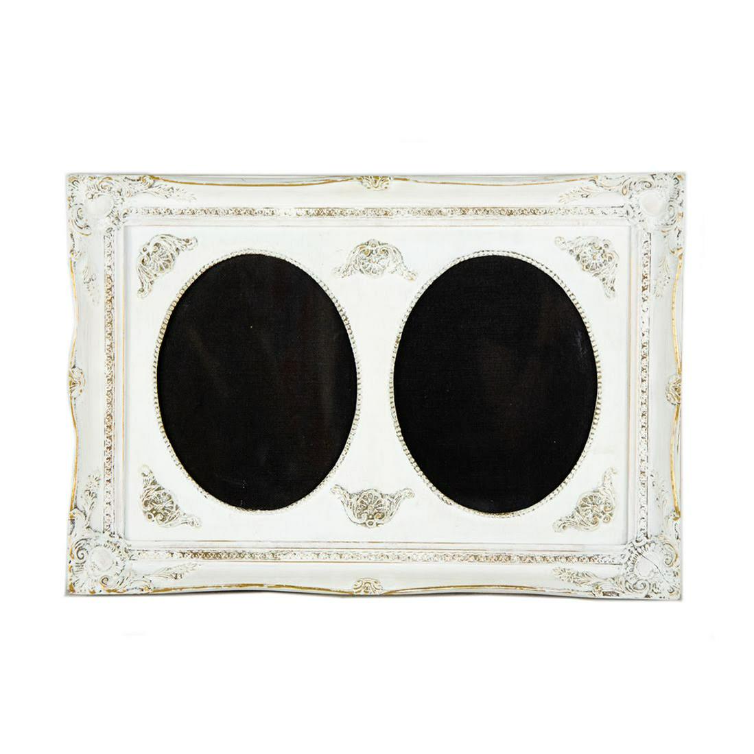 Italian-Style White Carved Wooden Double Frame (1 of 9)