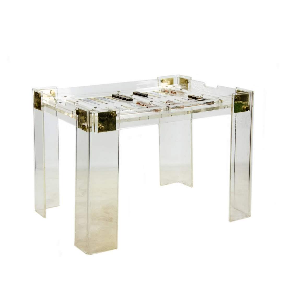 Lucite Backgammon Game Table (1 of 18)