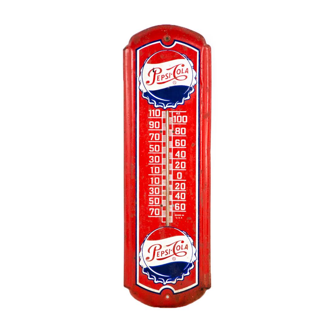 Pepsi Cola Red Thermometer Metal Sign (1 of 6)